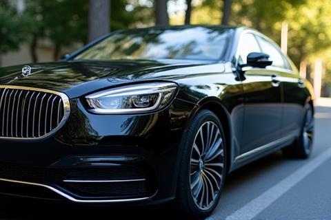 Side view of a freshly detailed luxury sedan