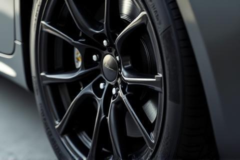 Perfectly polished car wheels and tires